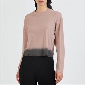 ATM Quartz Pink Flint Ombre Dip Dye Long Sleeve Shirt